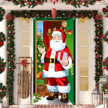 185 см * 90 см Рождественское фоновое украшение, Подвесная ткань, Рождественская фоновая ткань для двери, украшение для вечеринки, Гобеленовая дверная крышка