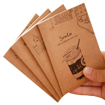 4 шт./лот kawaii Compact edition в обложке из крафт-бумаги для ноутбука Портативные студенческие канцелярские принадлежности
