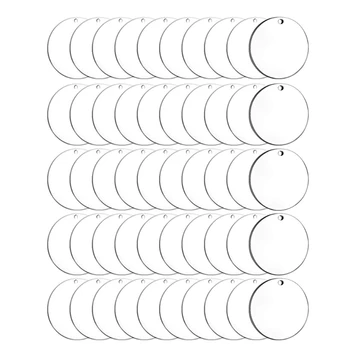 50 шт Акриловых круглых заготовок Для изготовления прозрачных акриловых круглых брелоков-подвесок для ювелирных изделий