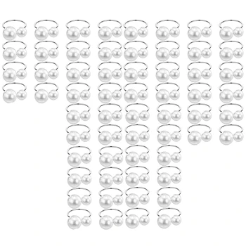 60 упаковок Перламутровых колец для салфеток Набор Серебряных Пряжек для салфеток Металлические Праздничные Кольца для салфеток Держатели Пряжек для салфеток Для декора стола