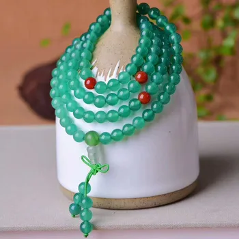 JoursNeige Зеленый Натуральный Кристалл Браслеты 108 Бусин Размер 6 мм Ожерелье Женщины Девушка Оригинальный Дизайн Браслеты Многослойные Ювелирные Изделия