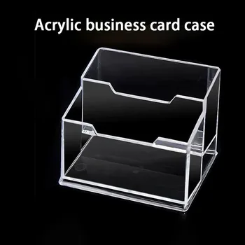 Акриловый Прозрачный Трехслойный держатель для визитных карточек, Креативный ящик для хранения, Пластиковая коробка для визитных карточек, Настольная коробка для карточек