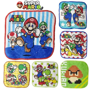 Аниме Super Mario Bros Маленькое Квадратное детское полотенце 15x15 см, детское Сухое полотенце для рук, Носовой платок, Портативное детское Впитывающее Полотенце для лица