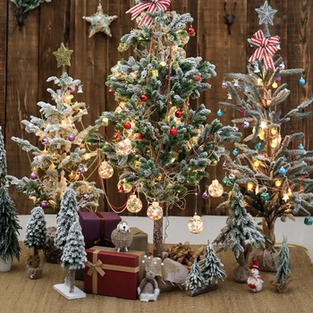 Искусственная рождественская елка, Подвесная Гирлянда из цветочной листвы, маленькая рождественская сосна, украшение для домашнего сада, декорация для дома, декупаж растений