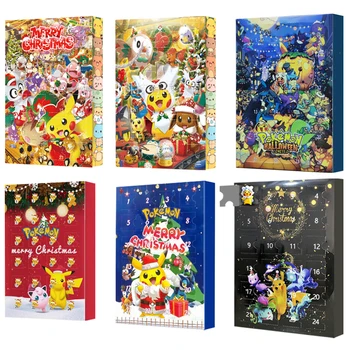 Коробка Календаря Pokemon Pikachu Christmas 24 Charizard Eevee Squirtle Фигурки аниме, игрушки-модели, Милые Рождественские Подарки для детей