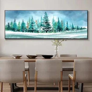 Крупногабаритная алмазная картина снежное дерево полная квадратная круглая дрель продажа алмазной вышивки лесной пейзаж вышивка крестом декор стен
