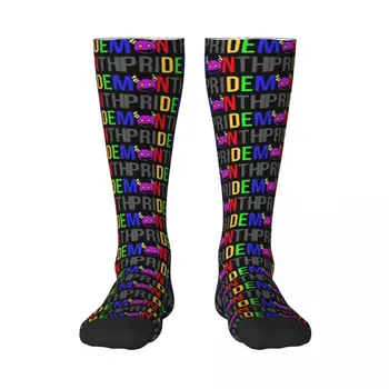 Лгбт гей Rainbow Pride Fruity 12 Чулки для взрослых Новинка, носки контрастного цвета с высокой эластичностью, Эластичные чулки в стиле Geek Cute