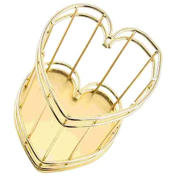 Металлический держатель для канцелярских принадлежностей в форме сердца, креативный держатель ручки, ведро для кисточек для макияжа