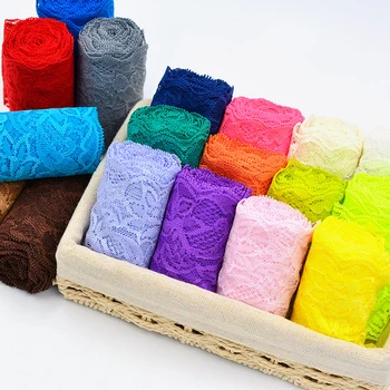 Многоцветная эластичная кружевная лента Ткань для пошива кукольной одежды Ткань для домашнего декора 200x8 см