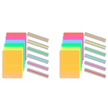 Набор полосок для чтения с гидом 24 шт. Цветные накладки Инструменты для коррекции Дислексии Гели Светофильтр Пластиковые листы Закладка