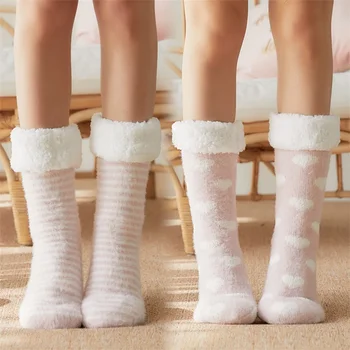 Новые носки для пола, зимние носки для взрослых, носки для сна, ковровые носки, осенние и зимние домашние теплые носки-тапочки из утолщенного плюша