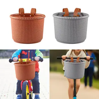Плетеная детская велосипедная корзина с 2 ремнями Съемная прочная тканая замена
