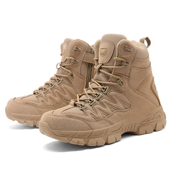 Плюс Размер 39-46 Новое качество Модный Дизайнерский бренд Тактические армейские ботинки в пустыне для мужчин Уличные Мужские трекинговые ботинки