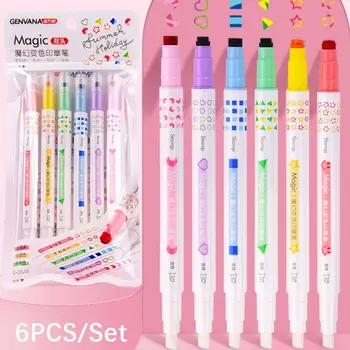 Стираемая кривая маркерная ручка Различных форм Инструменты для рисования в форме цветка Двухголовочный маркер для изменения цвета