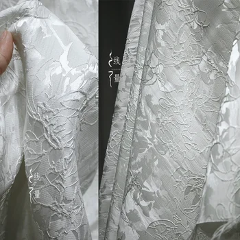 Ткань с рельефным рисунком в виде трехмерных линий, бежевый жаккард, текстурированные топы, юбки, дизайнерские ткани для одежды