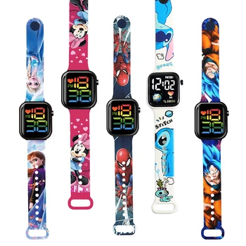 Цифровые часы Disney Stitch & Lio, модные часы с мультяшной печатью, аниме, светодиодные часы, детские часы, подарки на день рождения