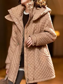 Черная зимняя куртка Женская 2023, куртка для женской одежды, женские короткие пальто, парки с капюшоном, теплый топ, стеганые пальто, женские